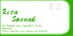 rita spevak business card